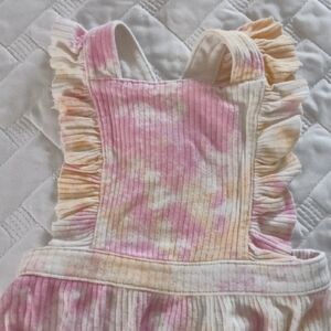 Cat & Jack Pastel Tie-Dye Ribbed Romper - Pink & Peach